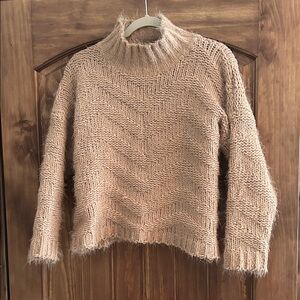 Chelsea & Violet Textured Tan Turtleneck Sweater
